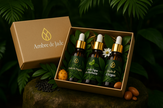 Coffret Premium Ambre de Jade – Huiles d’Argan, De Figue de Barbarie & De Nigelle [50ml]